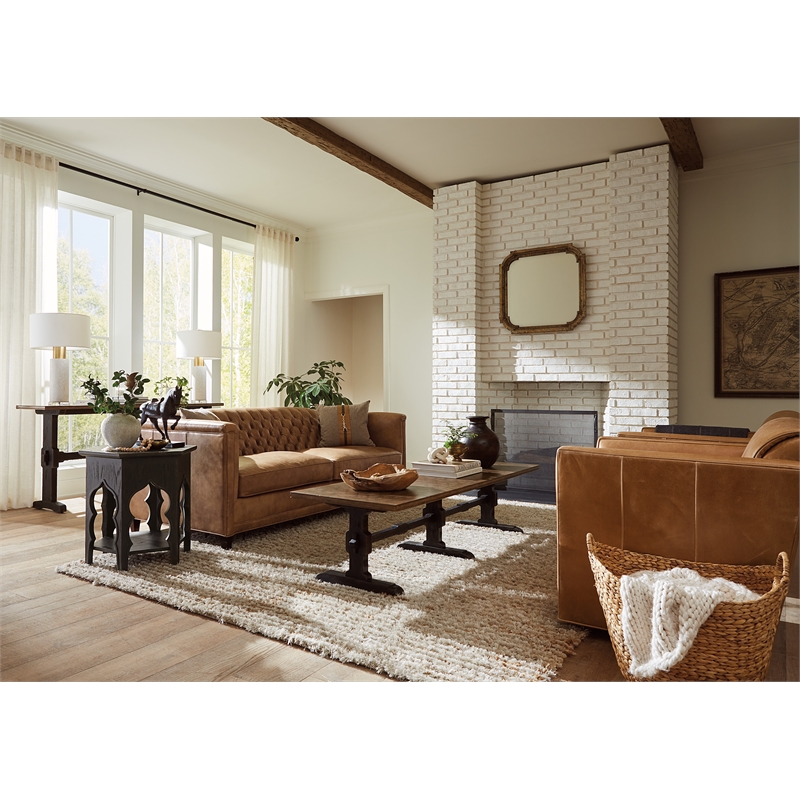 Americana Trestle Wood Console Table in Black by Hooker Furniture