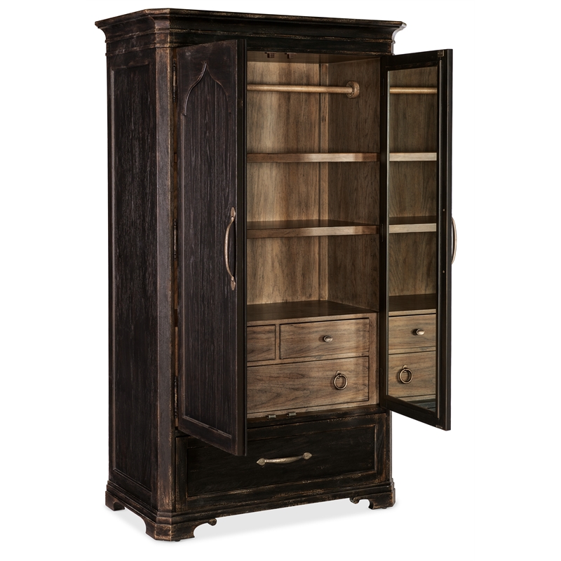 Americana Wood Wardrobe in Black by Hooker Furniture