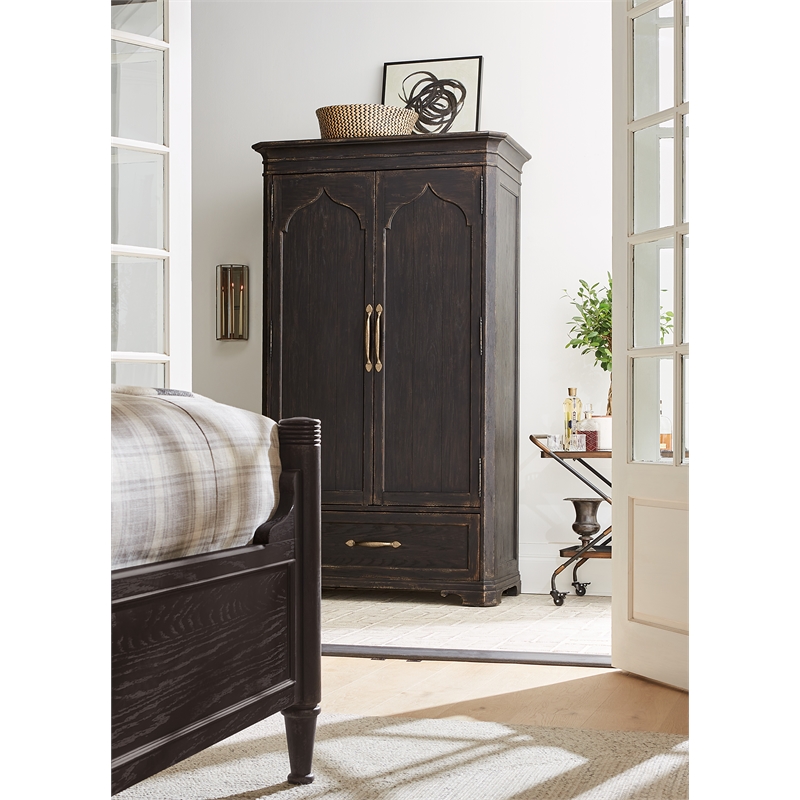 Americana Wood Wardrobe in Black by Hooker Furniture