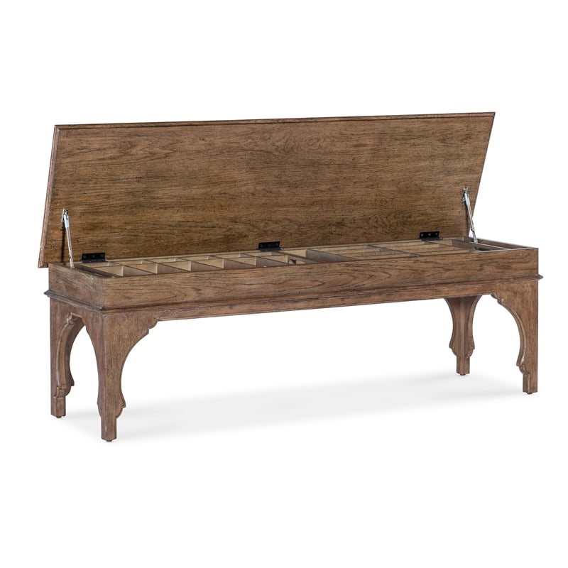 Americana Wood Bed Bench in Brown by Hooker Furniture