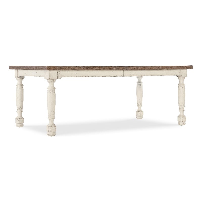 Americana Leg Dining Table w/1-22in leaf in White Wood by Hooker Furniture