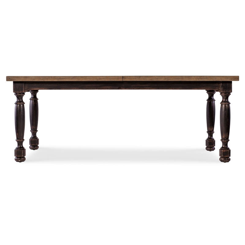 Americana Wood Leg Dining Table w/1-22in leaf in Black by Hooker Furniture