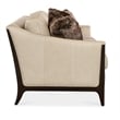 Sophia Leather Sofa in Beige with Flared Wooden Legs by Hooker Furniture