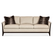 Sophia Leather Sofa in Beige with Flared Wooden Legs by Hooker Furniture