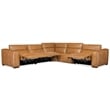 Fresco 5 Seat Leather Power Recline Sectional in Brown by Hooker Furniture