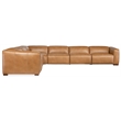 Fresco 6 Seat Leather Power Recline Sectional in Brown by Hooker Furniture