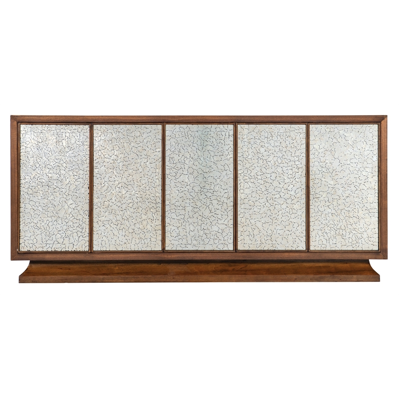 Melange Lloyds Leopard Entertainment Credenza in Brown Wood by Hooker Furniture