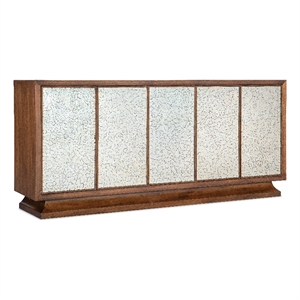 melange lloyds leopard entertainment credenza in brown wood by hooker furniture