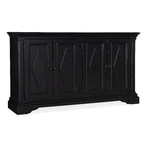 commerce & market four-door wood cabinet in black by hooker furniture