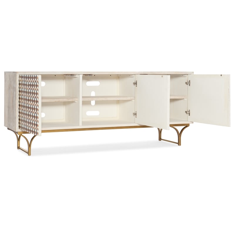 Commerce & Market Jaiden Three Door Credenza in White Wood by Hooker Furniture