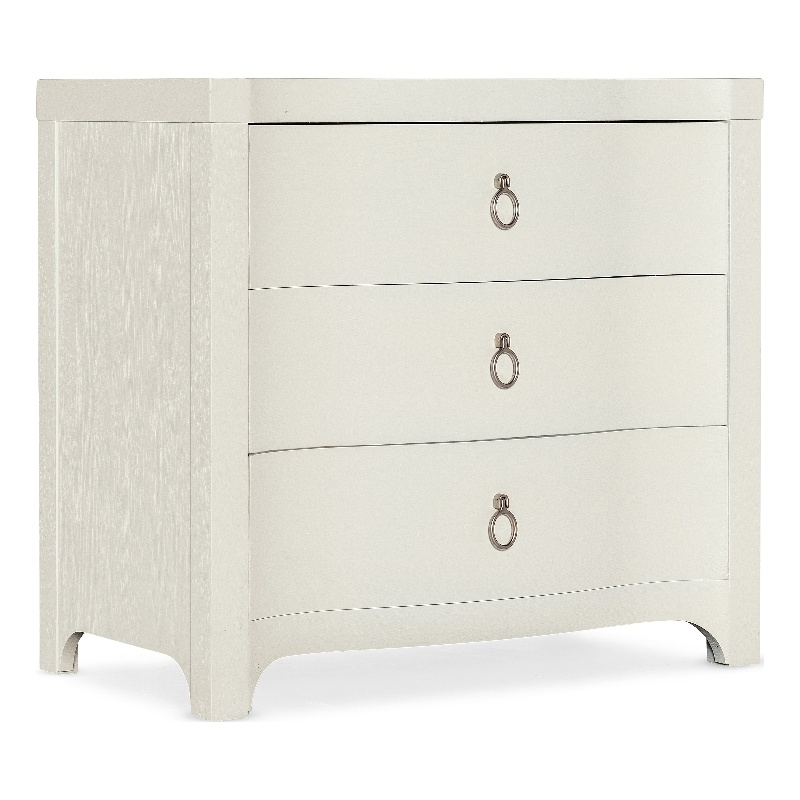 Serenity Antigua Three Drawer Nightstand in White Wood by Hooker Furniture