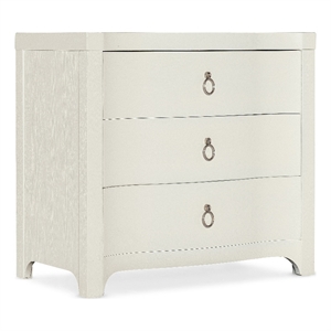 Serenity Antigua Three Drawer Nightstand in White Wood by Hooker Furniture