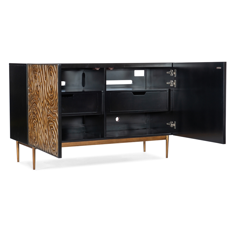 Melange Fingerprints Two Door Wood Credenza in Black by Hooker Furniture