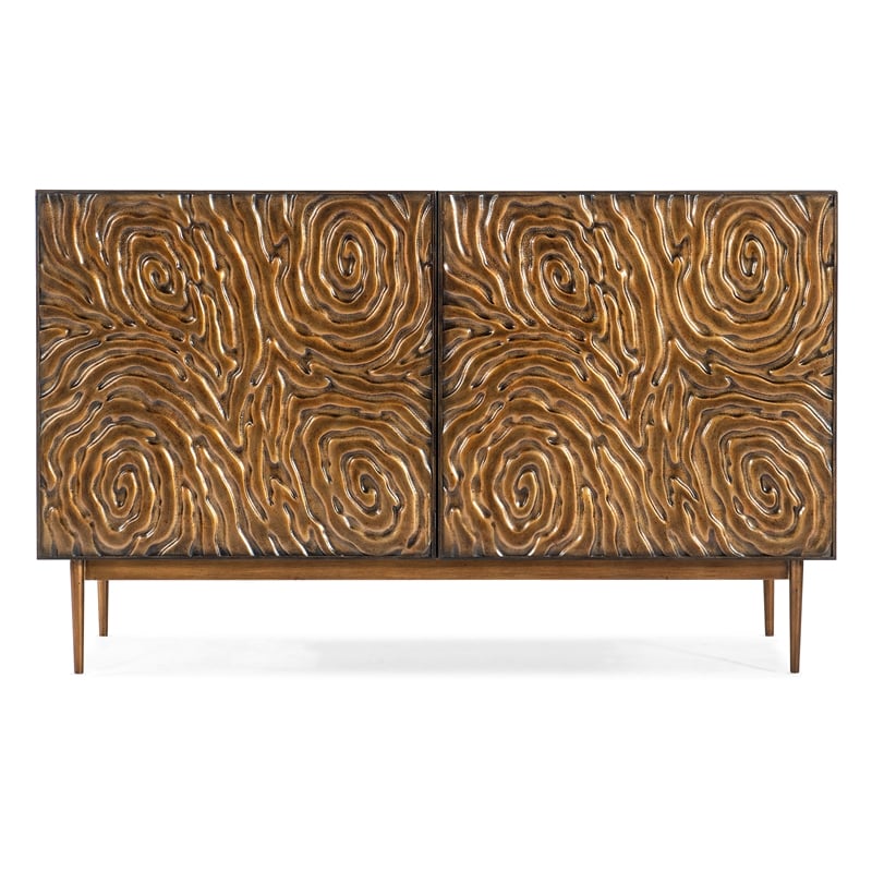 Melange Fingerprints Two Door Wood Credenza in Black by Hooker Furniture