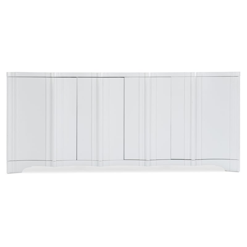 Melange Corinth Four Door Entertainment Console in White Wood by Hooker