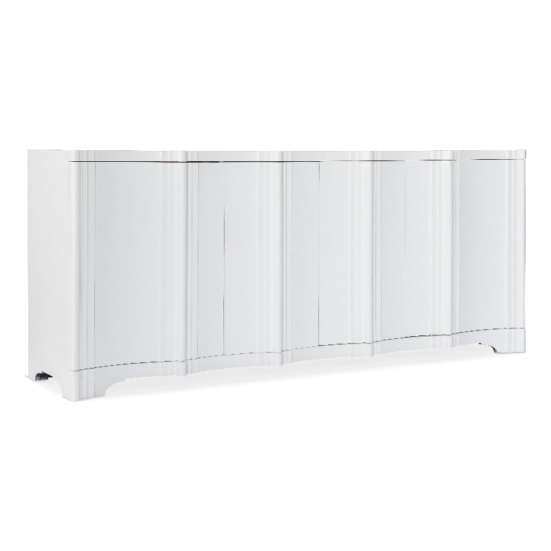 Melange Corinth Four Door Entertainment Console in White Wood by Hooker