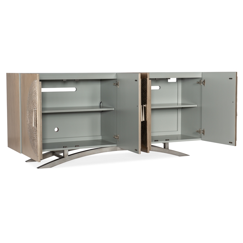 Melange Nolita Four Door Entertainment Console in Gold Wood by Hooker Furniture