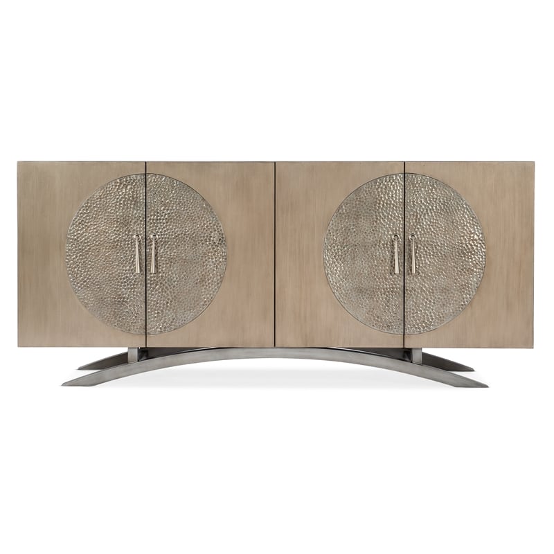 Melange Nolita Four Door Entertainment Console in Gold Wood by Hooker Furniture