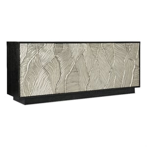 melange summit gorge wood entertainment console in black by hooker furniture