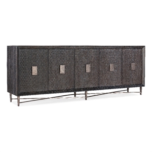 Melange Keenan Five Door Credenza in Brown Wood by Hooker Furniture