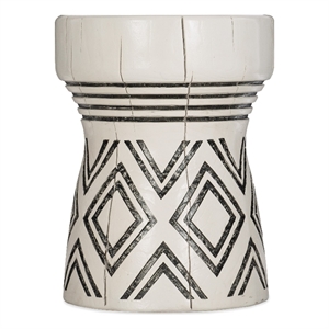 hooker furniture commerce & market carved resin stump end table in white