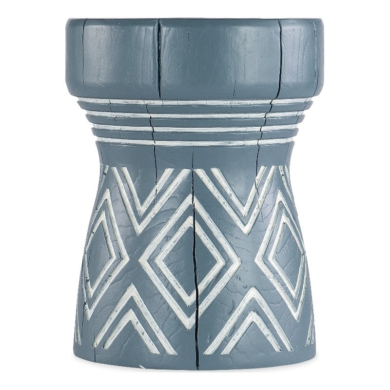Commerce & Market Carved Resin Stump Side Table in Blue by Hooker Furniture