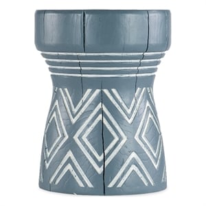 Commerce & Market Carved Resin Stump Side Table in Blue by Hooker Furniture