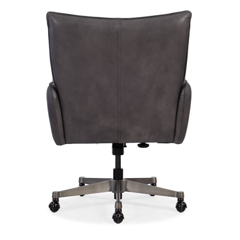 Quinn Executive Swivel Tilt Chair in Gray Leather by Hooker Furniture