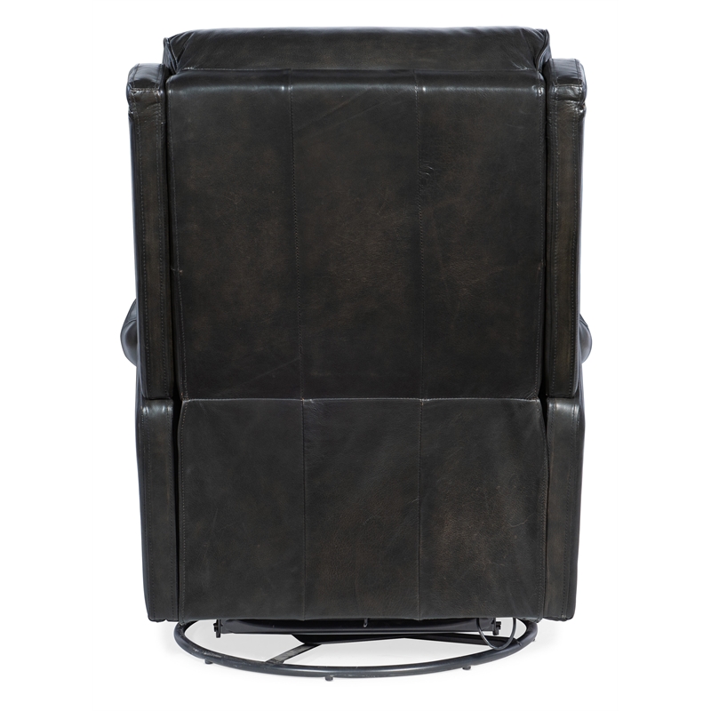 Stark Power Swivel Glider Recliner in Black Leather by Hooker Furniture