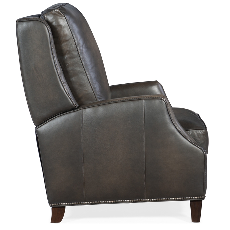 Kerley Manual Push Back Recliner in Gray Leather by Hooker Furniture