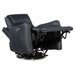 Steffen Swivel Power Recliner with Power Headrest in Blue Leather by Hooker