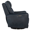 Steffen Swivel Power Recliner with Power Headrest in Blue Leather by Hooker