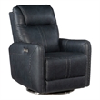Steffen Swivel Power Recliner with Power Headrest in Blue Leather by Hooker
