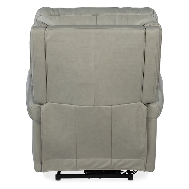 Carroll Power Recliner with Power Headrest & Lumbar in Gray Leather by Hooker