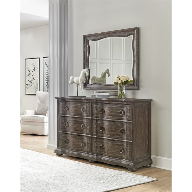 Traditions Landscape Mirror in Brown Wood by Hooker Furniture