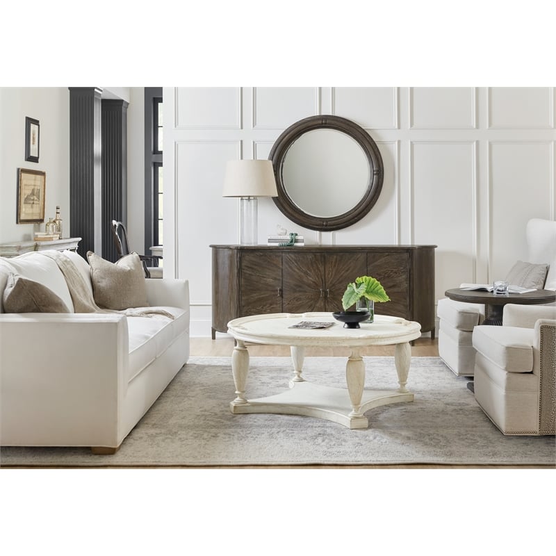 Traditions Round Mirror in Brown Wood by Hooker Furniture