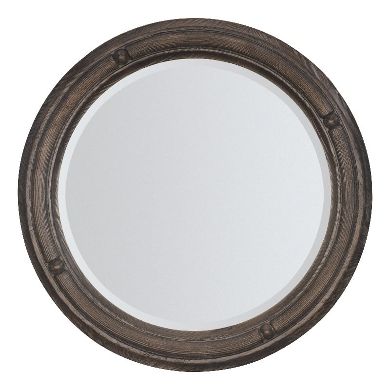 Traditions Round Mirror in Brown Wood by Hooker Furniture