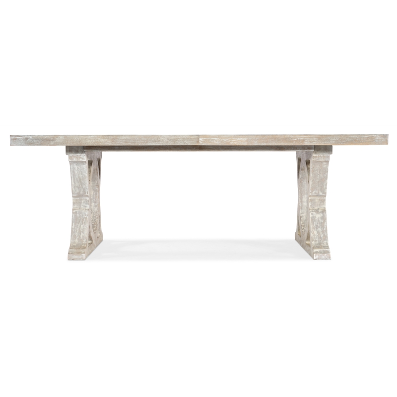 Serenity Topsail Rectangle Dining Table with 2-18in Leaves in White Wood