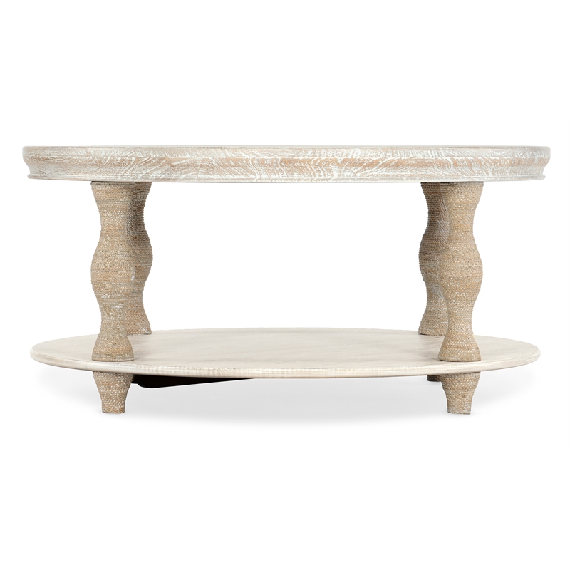 Serenity Bahari Round Cocktail Table in White Wood by Hooker Furniture