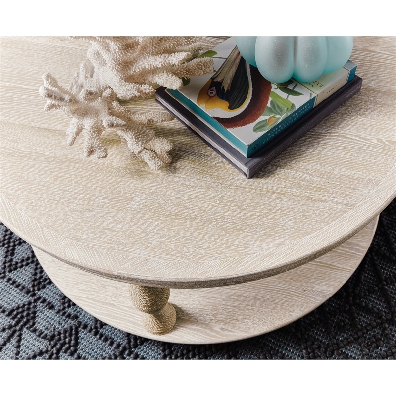 Serenity Bahari Round Cocktail Table in White Wood by Hooker Furniture