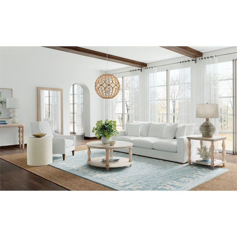 Serenity Bahari Round Cocktail Table in White Wood by Hooker Furniture