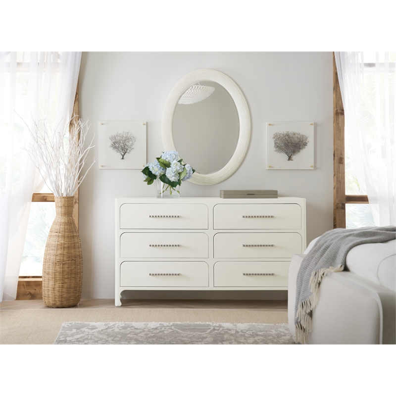 Serenity Amelia Oval Mirror in Gray Wood by Hooker Furniture
