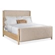 Hooker Furniture Retreat Queen Upholstered Panel Bed in Beige Wood