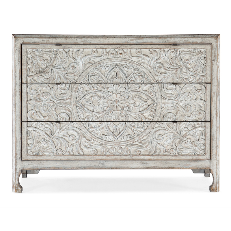La Grange Lockhart Three-Drawer Accent Chest in White Wood by Hooker Furniture