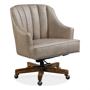 Haider Executive Swivel Tilt Chair in Gray Leather by Hooker Furniture