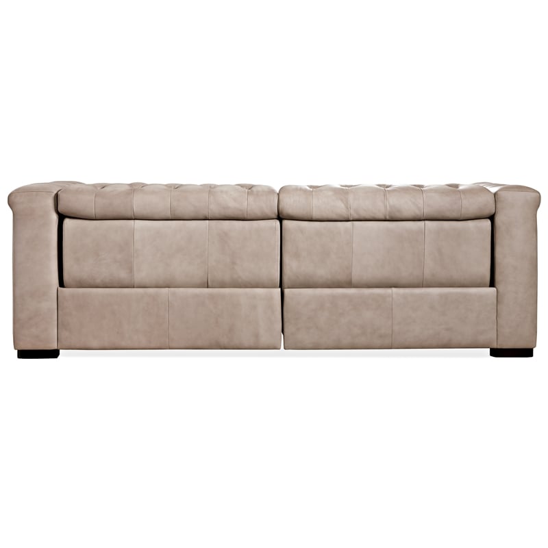 Savion 2 over 2 Sofa with Power Recline & Power Headrest in Beige Leather