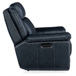 Montel Lay Flat Power Recliner with Power Headrest & Lumbar in Blue Leather