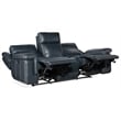 Montel Lay Flat Power Sofa with Power Headrest & Lumbar in Blue Leather