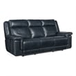 Montel Lay Flat Power Sofa with Power Headrest & Lumbar in Blue Leather