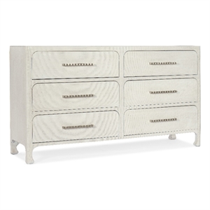 hooker furniture serenity 6-drawers bedroom dresser in sand dollar